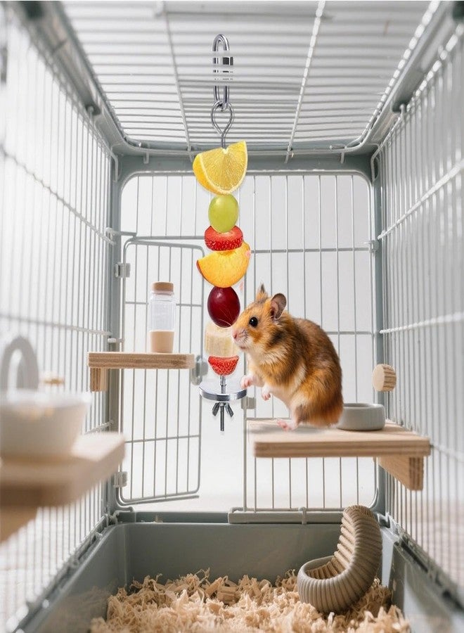 luchike 2Pcs Stainless Steel Rat Toys Rat Enrichment Toys Hamster Toy Hamster Cage Accessories Fancy Mice Cage Accessories Puzzle Toy Hanging Rodent Slow Feeder Bird Foraging for Parakeet - Image 2